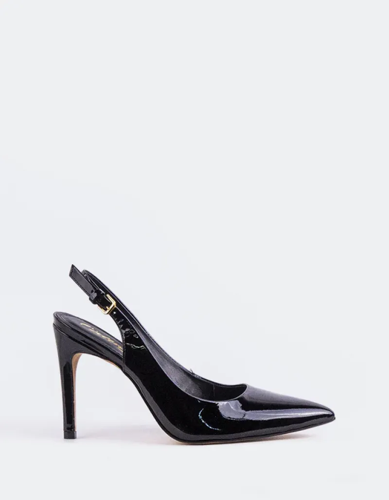 Slingbacks-L'INTERVALLE Morisha Black Patent