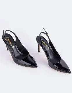 Slingbacks-L'INTERVALLE Morisha Black Patent