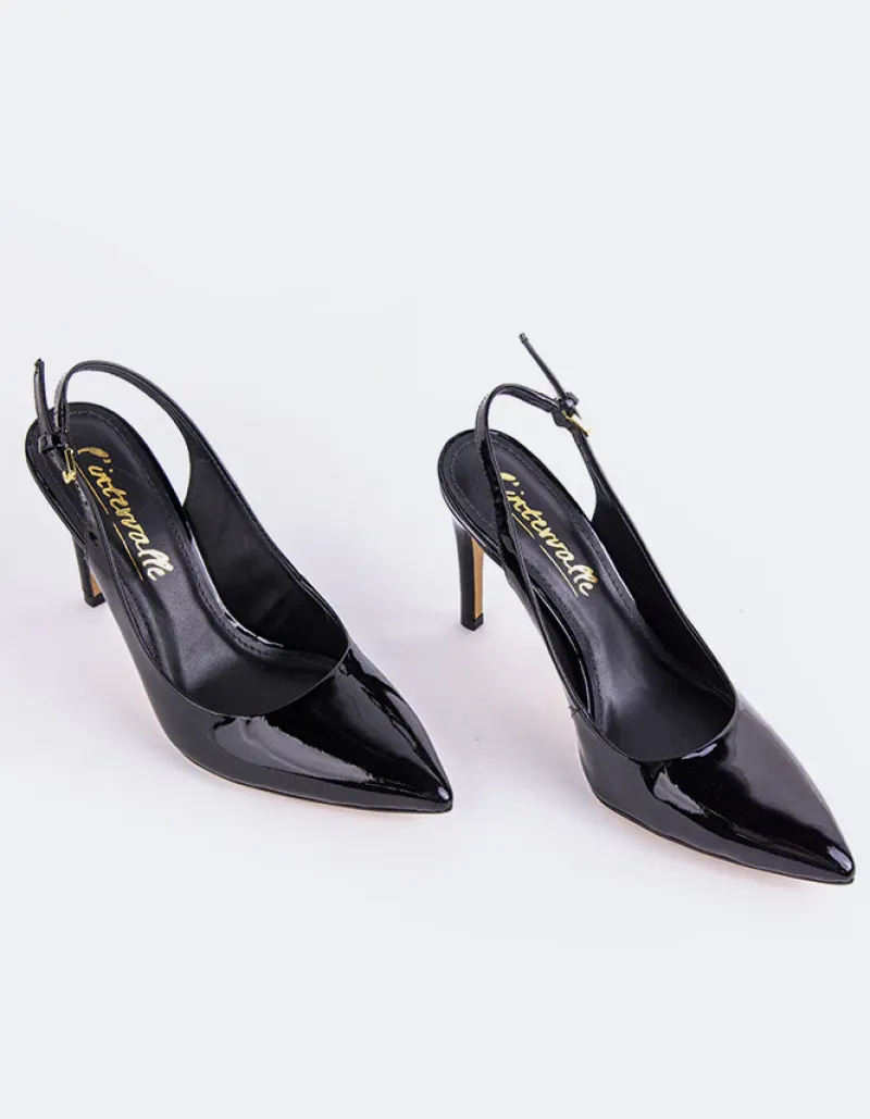 Slingbacks-L'INTERVALLE Morisha Black Patent
