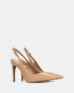 Slingbacks-L'INTERVALLE Morisha Camel Leather