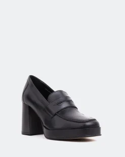 Platforms|Loafers-L'INTERVALLE Moro Black Leather