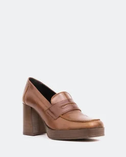 Platforms|Loafers-L'INTERVALLE Moro Brown Leather