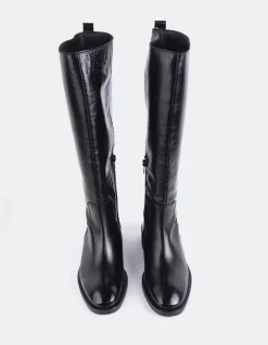Tall Boots-L'INTERVALLE Moyle Black Leather