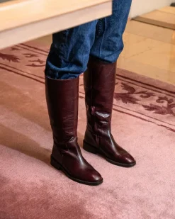 Tall Boots-L'INTERVALLE Moyle Burgundy Leather