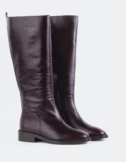 Tall Boots-L'INTERVALLE Moyle Burgundy Leather