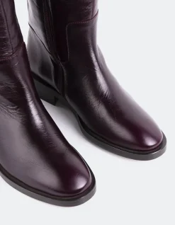 Tall Boots-L'INTERVALLE Moyle Burgundy Leather