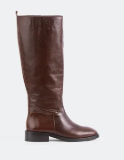 Tall Boots-L'INTERVALLE Moyle Chestnut Leather