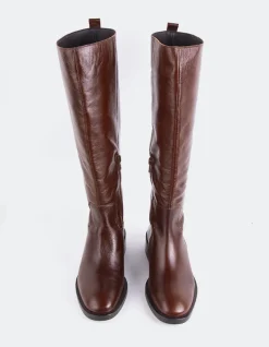Tall Boots-L'INTERVALLE Moyle Chestnut Leather