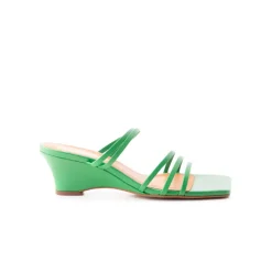 Wedges-L'INTERVALLE Muelle Green Leather