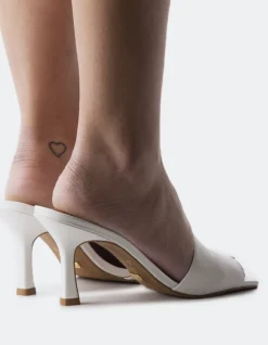 Mid Heels|Mules-L'INTERVALLE Mylos White Leather