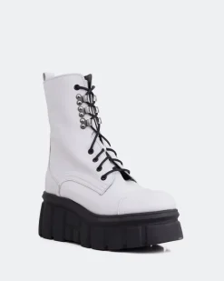 Ankle Boots-L'INTERVALLE Nanaimo White Leather