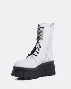 Ankle Boots-L'INTERVALLE Nanaimo White Leather