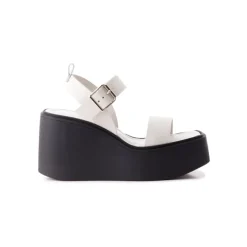 Wedges-L'INTERVALLE Napoleon Off White Leather