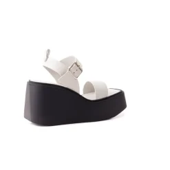 Wedges-L'INTERVALLE Napoleon Off White Leather
