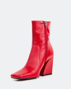 Ankle Boots-L'INTERVALLE Nazaire Red Leather