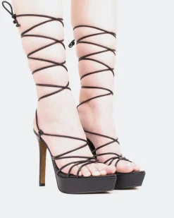 Platform|Strappy-L'INTERVALLE Nevis Black Leather