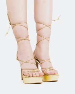 Platform|Strappy-L'INTERVALLE Nevis Gold Metal
