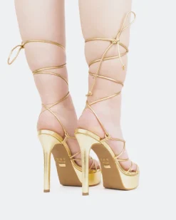 Platform|Strappy-L'INTERVALLE Nevis Gold Metal