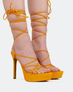 Platform|Strappy-L'INTERVALLE Nevis Orange Leather