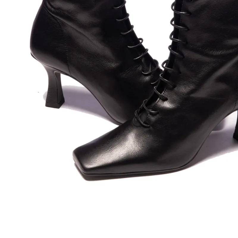 Ankle Boots-L'INTERVALLE Noble Black Leather