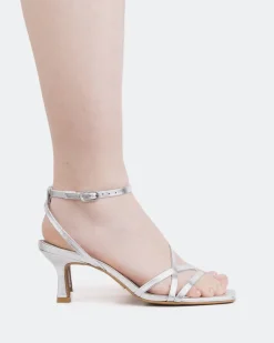 Strappy|Mid Heels-L'INTERVALLE Nobu Silver Metal/Argent Métallique