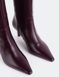 Tall Boots-L'INTERVALLE Odyssia Burgundy Leather