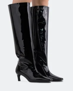 Tall Boots-L'INTERVALLE Omara Black Patent