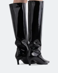 Tall Boots-L'INTERVALLE Omara Black Patent