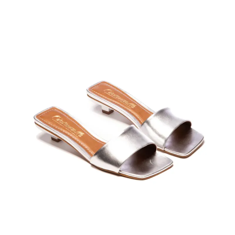 Mid Heels|Mules-L'INTERVALLE Omnia Silver Metallic
