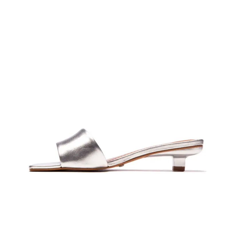 Mid Heels|Mules-L'INTERVALLE Omnia Silver Metallic