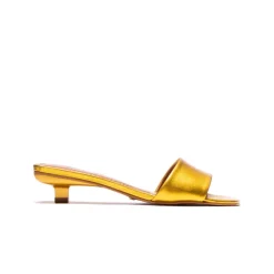 Mid Heels|Mules-L'INTERVALLE Omnia Yellow Metallic