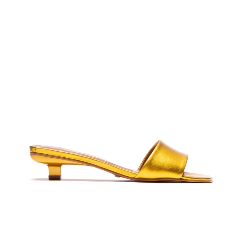 Mid Heels|Mules-L'INTERVALLE Omnia Yellow Metallic