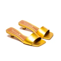 Mid Heels|Mules-L'INTERVALLE Omnia Yellow Metallic