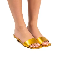 Mid Heels|Mules-L'INTERVALLE Omnia Yellow Metallic