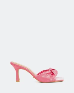 Mid Heels|Mules-L'INTERVALLE Opalia Fuschia Leather