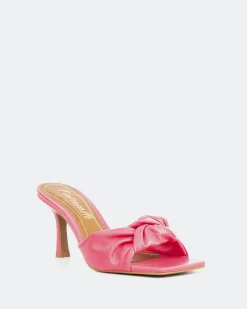 Mid Heels|Mules-L'INTERVALLE Opalia Fuschia Leather