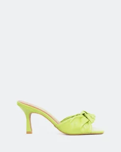 Mid Heels|Mules-L'INTERVALLE Opalia Green Leather