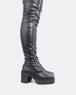 Over-the-knee|Stretch-L'INTERVALLE Orford Black Stretch