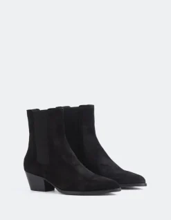 Chelsea|Ankle Boots-L'INTERVALLE Orsogna Black Suede