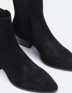 Chelsea|Ankle Boots-L'INTERVALLE Orsogna Black Suede