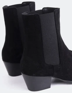 Chelsea|Ankle Boots-L'INTERVALLE Orsogna Black Suede