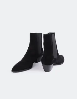 Chelsea|Ankle Boots-L'INTERVALLE Orsogna Black Suede