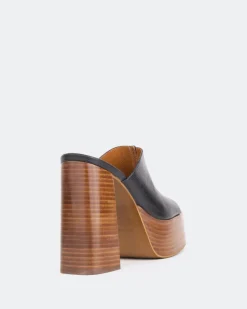 Platform-L'INTERVALLE Overboard Black Leather/Cuir Noir