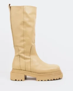 Tall Boots-L'INTERVALLE Pacika Cream Leather