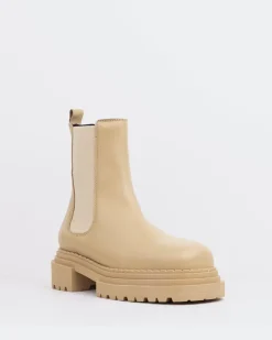 Chelsea|Ankle Boots-L'INTERVALLE Pacio Cream Leather