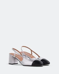 Slingbacks-L'INTERVALLE Palar Silver Metallic Leather