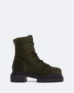 Lace-up|Ankle Boots-L'INTERVALLE Pantone Khaki Suede
