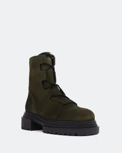 Lace-up|Ankle Boots-L'INTERVALLE Pantone Khaki Suede