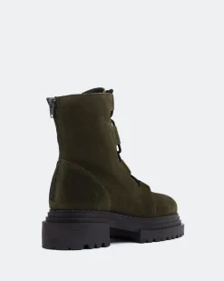 Lace-up|Ankle Boots-L'INTERVALLE Pantone Khaki Suede