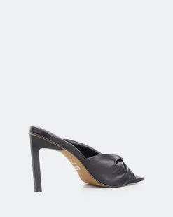 Mules-L'INTERVALLE Paqueta, Black Leather/Cuir Noir
